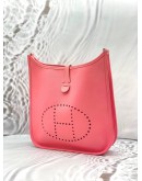 2015 HERMES EVELYN PM IN ROSE CONFETTI EPSOM LEATHER