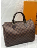LOUIS VUITTON SPEEDY BANDOULIERE 30 IN BROWN DAMIER EBENE CANVAS -FULL SET- 