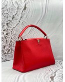 (LIKE NEW) LOUIS VUITTON CAPUCINES MM IN RED TAURILLON LEATHER 