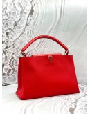 (LIKE NEW) LOUIS VUITTON CAPUCINES MM IN RED TAURILLON LEATHER 