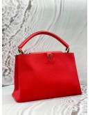 (LIKE NEW) LOUIS VUITTON CAPUCINES MM IN RED TAURILLON LEATHER 