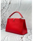 (LIKE NEW) LOUIS VUITTON CAPUCINES MM IN RED TAURILLON LEATHER 