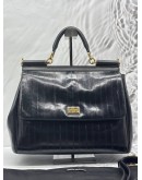 DOLCE & GABBANA MISS SICILY TOTE BAG IN BLACK EEL LEATHER
