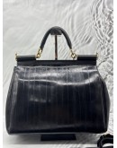 DOLCE & GABBANA MISS SICILY TOTE BAG IN BLACK EEL LEATHER