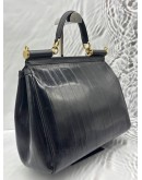 DOLCE & GABBANA MISS SICILY TOTE BAG IN BLACK EEL LEATHER