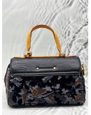 LOUIS VUITTON FLEUR DE JAIS CARROUSEL BAG IN BROWN MONOGRAM CANVAS WITH BLACK LEATHER