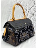 LOUIS VUITTON FLEUR DE JAIS CARROUSEL BAG IN BROWN MONOGRAM CANVAS WITH BLACK LEATHER
