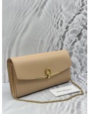 SALVATORE FERRAGAMO GANCINI MINI CHAIN BAG IN BEIGE SAFIANO LEATHER