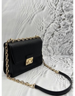 MICHAEL KORS TRIBECA SMALL SHOULDER BAG IN BLACK LEATHER