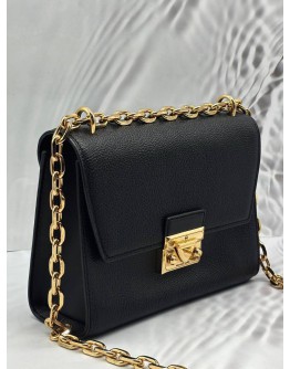 MICHAEL KORS TRIBECA SMALL SHOULDER BAG IN BLACK LEATHER