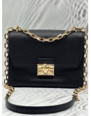 MICHAEL KORS TRIBECA SMALL SHOULDER BAG IN BLACK LEATHER