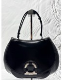 SALVATORE FERRAGAMO GANCINI HANDBAG IN BLACK LEATHER