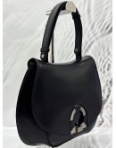 SALVATORE FERRAGAMO GANCINI HANDBAG IN BLACK LEATHER