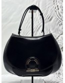 SALVATORE FERRAGAMO GANCINI HANDBAG IN BLACK LEATHER