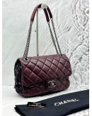 CHANEL NEW PORTOBELLO FLAP BAG IN BURGUNDY AGED CALFSKIN LEATHER