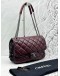 CHANEL NEW PORTOBELLO FLAP BAG IN BURGUNDY AGED CALFSKIN LEATHER