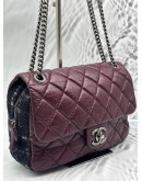 CHANEL NEW PORTOBELLO FLAP BAG IN BURGUNDY AGED CALFSKIN LEATHER