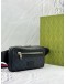 GUCCI BELT BAG IN GREY GG SUPREME CANVAS WITH BLACK LEATHER -FULL SET-