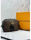 MICROCHIP LOUIS VUITTON SAINTONGE IN BROWN MONOGRAM CANVAS WITH BLACK LEATHER -FULL SET-