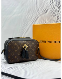 MICROCHIP LOUIS VUITTON SAINTONGE IN BROWN MONOGRAM CANVAS WITH BLACK LEATHER -FULL SET-