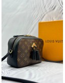 MICROCHIP LOUIS VUITTON SAINTONGE IN BROWN MONOGRAM CANVAS WITH BLACK LEATHER -FULL SET-