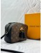 MICROCHIP LOUIS VUITTON SAINTONGE IN BROWN MONOGRAM CANVAS WITH BLACK LEATHER -FULL SET-