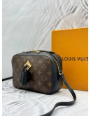 MICROCHIP LOUIS VUITTON SAINTONGE IN BROWN MONOGRAM CANVAS WITH BLACK LEATHER -FULL SET-