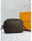 MICROCHIP LOUIS VUITTON SAINTONGE IN BROWN MONOGRAM CANVAS WITH BLACK LEATHER -FULL SET-