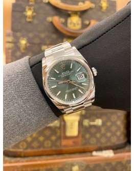 (UNUSED) 2025 ROLEX DATEJUST 36 REF 126200 MINT GREEN DIAL 36MM AUTOMATIC WATCH -FULL SET-