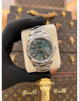 (UNUSED) 2025 ROLEX DATEJUST 36 REF 126200 MINT GREEN DIAL 36MM AUTOMATIC WATCH -FULL SET-