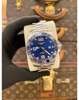 (LIKE NEW) 2022 LONGINES HYDROCONQUEST REF L3.782.4.96.6 BLUE DIAL 43MM AUTOMATIC WATCH -FULL SET-