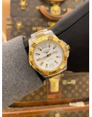 2020 LONGINES HYDROCONQUEST TWO TONE PVD YELLOW GOLD REF L3.647.3 WHITE DIAL 39MM QUARTZ WATCH