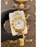 2020 LONGINES HYDROCONQUEST TWO TONE PVD YELLOW GOLD REF L3.647.3 WHITE DIAL 39MM QUARTZ WATCH
