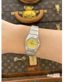 (LIKE NEW) 2016 OMEGA CONSTELLATION LADY 18K 750 YELLOW GOLD REF 123.20.24.60.57.002 MOTHER OF PEARL DIAMOND DIAL 24MM QUARTZ WATCH -FULL SET-