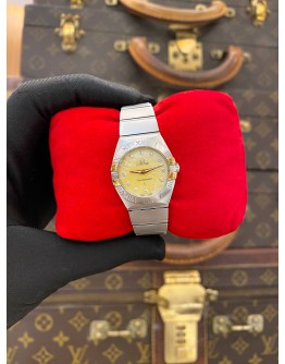 (LIKE NEW) 2016 OMEGA CONSTELLATION LADY 18K 750 YELLOW GOLD REF 123.20.24.60.57.002 MOTHER OF PEARL DIAMOND DIAL 24MM QUARTZ WATCH -FULL SET-