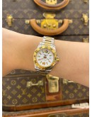 2020 LONGINES HYDROCONQUEST LADIES TWO TONE PVD YELLOW GOLD REF L3.247.3.16.7 WHITE DIAL 29MM QUARTZ WATCH