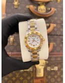 2020 LONGINES HYDROCONQUEST LADIES TWO TONE PVD YELLOW GOLD REF L3.247.3.16.7 WHITE DIAL 29MM QUARTZ WATCH