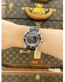 2015 CHOPARD HAPPY SPORT 5 FLOATING DIAMONDS BLACK CERAMIC REF 8475 BLACK DIAL 36MM QUARTZ WATCH