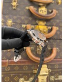 2015 CHOPARD HAPPY SPORT 5 FLOATING DIAMONDS BLACK CERAMIC REF 8475 BLACK DIAL 36MM QUARTZ WATCH