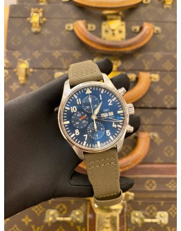 2022 IWC PILOT LE PETIT PRINCE CHRONOGRAPH REF IW377714 BLUE DIAL 43MM AUTOMATIC WATCH
