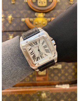 2018 CARTIER SANTOS 100 XL REF 2656 WHITE ROMAN NUMERALS DIAL 38MM X 51MM AUTOMATIC WATCH