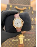 (LIKE NEW) 2023 CARTIER BALLON BLEU 18K 750 ROSE GOLD REF WE902063 SILVER DIAMOND DIAL 33MM AUTOMATIC WATCH -FULL SET-