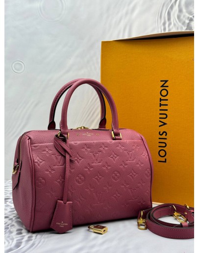 (LIKE NEW) LOUIS VUITTON SPEEDY BANDOULIERE 25 NM IN ROSE BRUYERE PINK MONOGRAM EMPREINTE LEATHER -FULL SET-