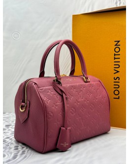 (LIKE NEW) LOUIS VUITTON SPEEDY BANDOULIERE 25 NM IN ROSE BRUYERE PINK MONOGRAM EMPREINTE LEATHER -FULL SET-