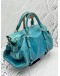 MIU MIU BOW TOTE BAG IN BLUE TURQUOISE VITELLO LEATHER