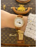 (LIKE NEW) 2013 PATEK PHILIPPE CALATRAVA MOONPHASE DIAMOND 18K 750 YELLOW GOLD REF 4958J MOTHER OF PEARL DIAL 31MM MANUAL WINDING WATCH -FULL SET-