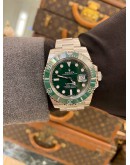 (LIKE NEW) 2016 ROLEX SUBMARINER UPGRADE HULK REF 116610LN GREEN DIAL 40MM AUTOMATIC WATCH 