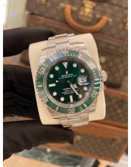 (LIKE NEW) 2016 ROLEX SUBMARINER UPGRADE HULK REF 116610LN GREEN DIAL 40MM AUTOMATIC WATCH 