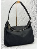 FENDI HOBO SHOULDER BAG IN BLACK FF SIGNATURE NYLON WITH LEATHER
