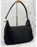 FENDI HOBO SHOULDER BAG IN BLACK FF SIGNATURE NYLON WITH LEATHER